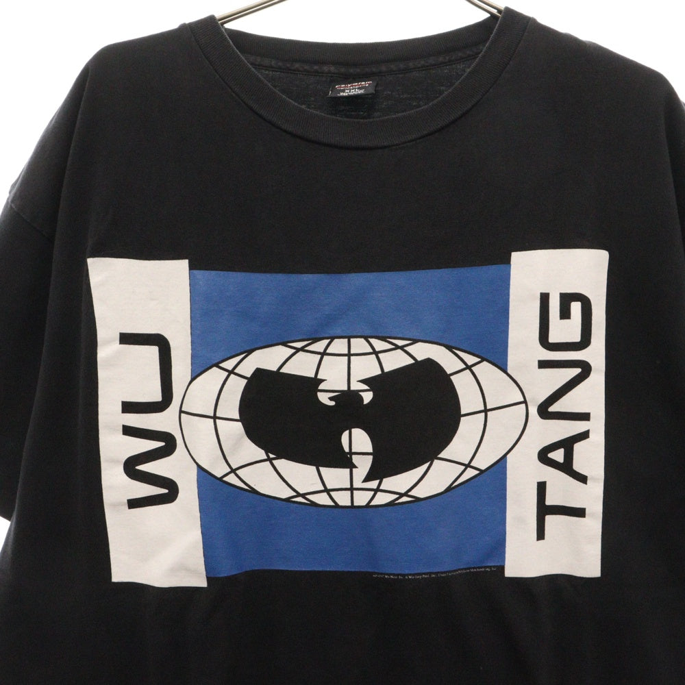 VINTAGE(ヴィンテージ) 90s WU-TANG CLAN 1997 BLUE LOGO TEE ウータン フロントプリント Tシャツ 半袖 カットソー ブラック