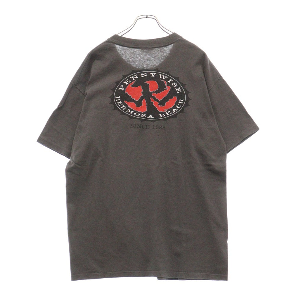 VINTAGE(ヴィンテージ) 90s PENNY WISE HERMOSA BEACH TEE ペニーワイズ 両面プリント Tシャツ 半袖 カットソー ブラック