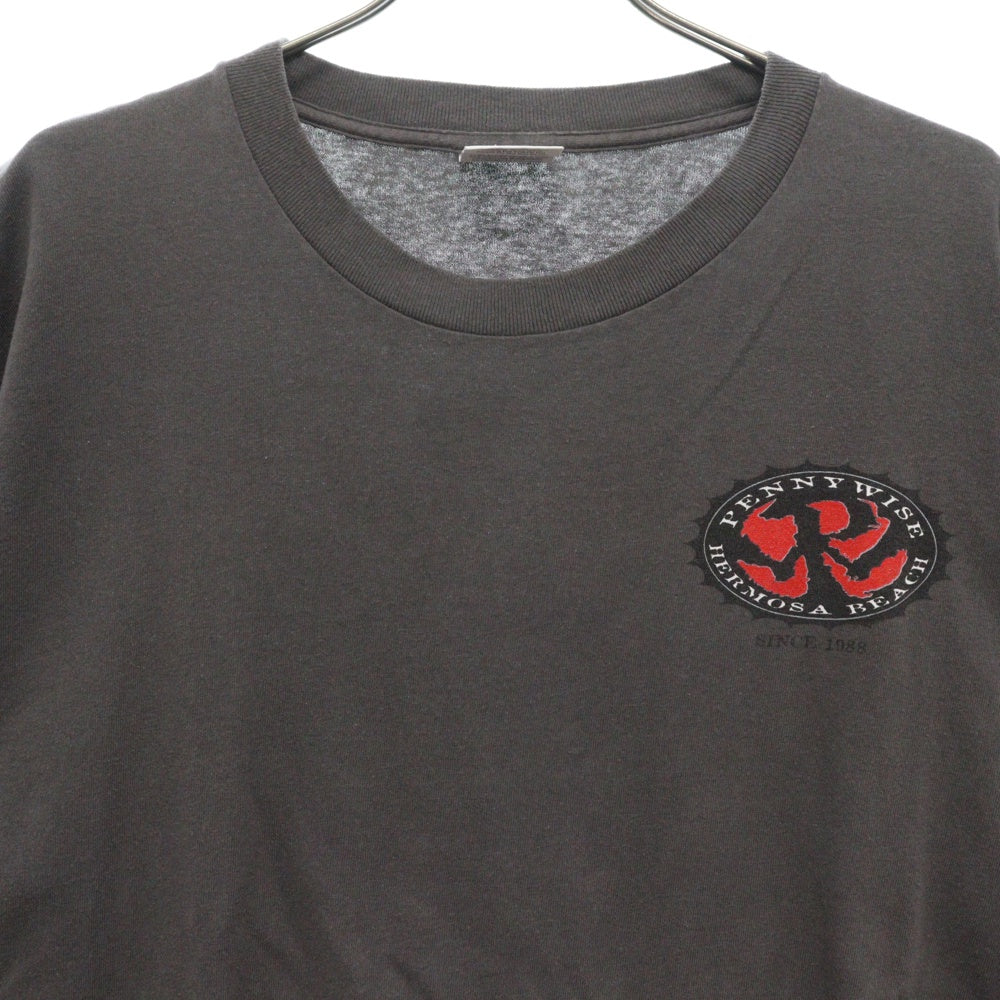 VINTAGE(ヴィンテージ) 90s PENNY WISE HERMOSA BEACH TEE ペニーワイズ 両面プリント Tシャツ 半袖 カットソー ブラック