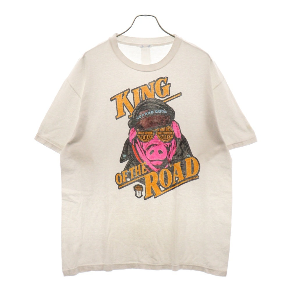 VINTAGE(ヴィンテージ) 90's HARLEY DAVIDSON ハーレー プリント半袖Tシャツ Championタグ ホワイト
