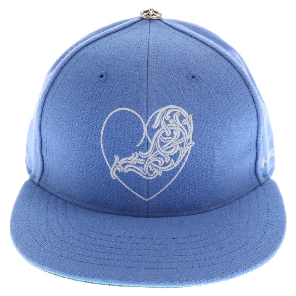 CHROME HEARTS(クロムハーツ) 7 1/4 CH HAT ハートロゴ刺繍ベースボールキャップ帽子 ブルー
