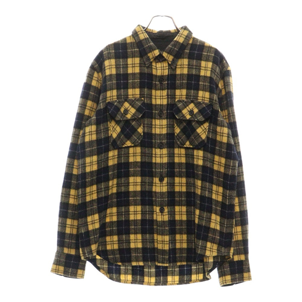STUSSY(ステューシー) FLANNEL CHECK BD ネルチェック シャツ ブルゾン イエロー