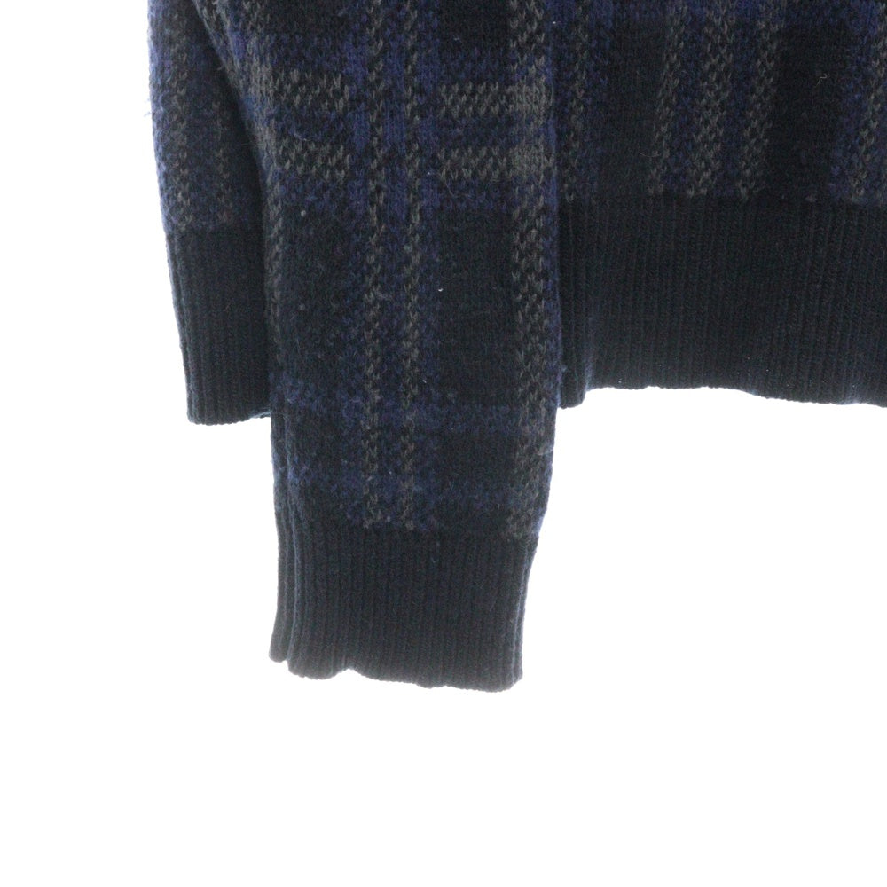 STUSSY(ステューシー) AUTHENTIC CHECK KNIT オーセンティック クルーネック プルオーバー チェック ニット ブルー