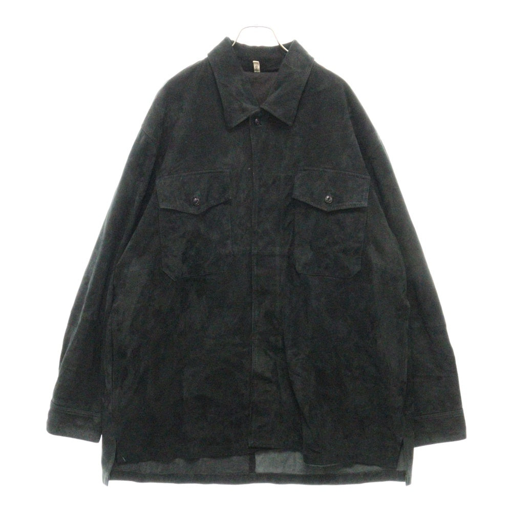 CCU(シーシーユー) WILLIAM OPEN COLLAR SHIRT JACKET ウィリアム オープンカラー スウェード シャツジャケット SH-36-SUEDE ブラック