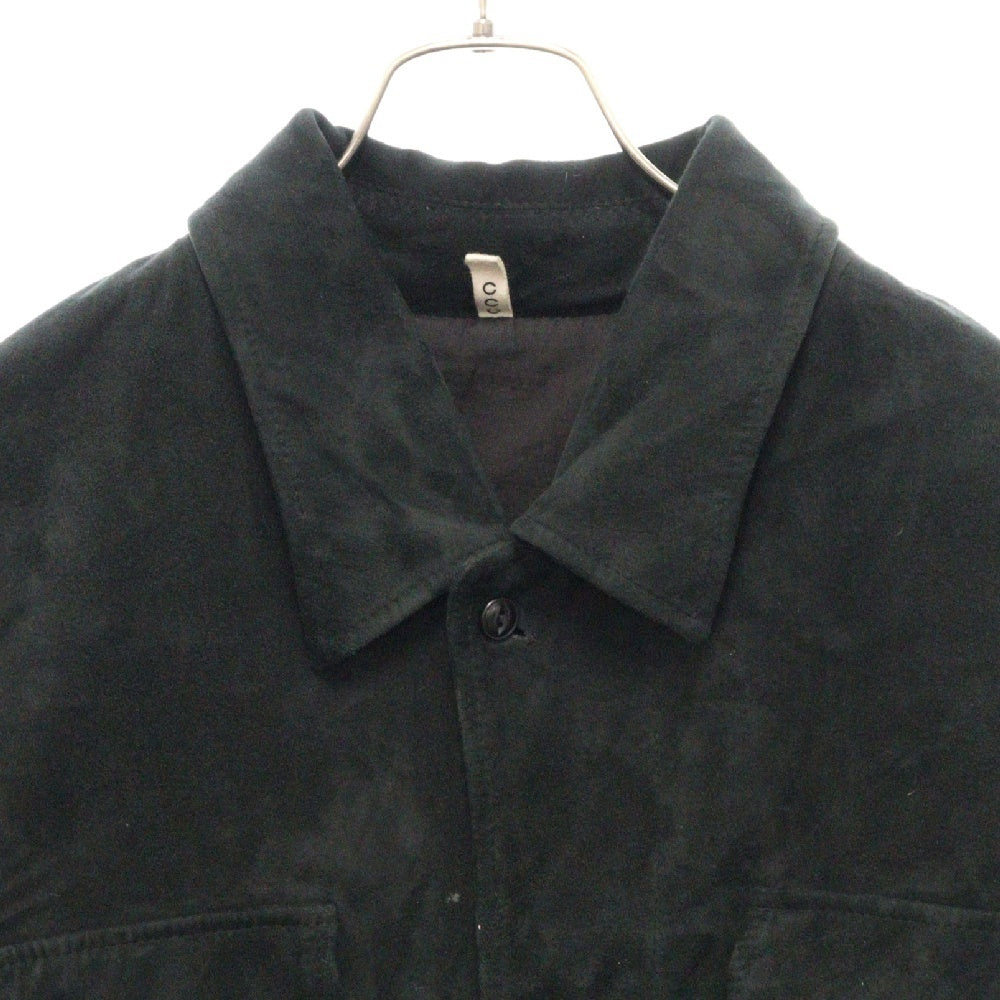CCU(シーシーユー) WILLIAM OPEN COLLAR SHIRT JACKET ウィリアム オープンカラー スウェード シャツジャケット SH-36-SUEDE ブラック