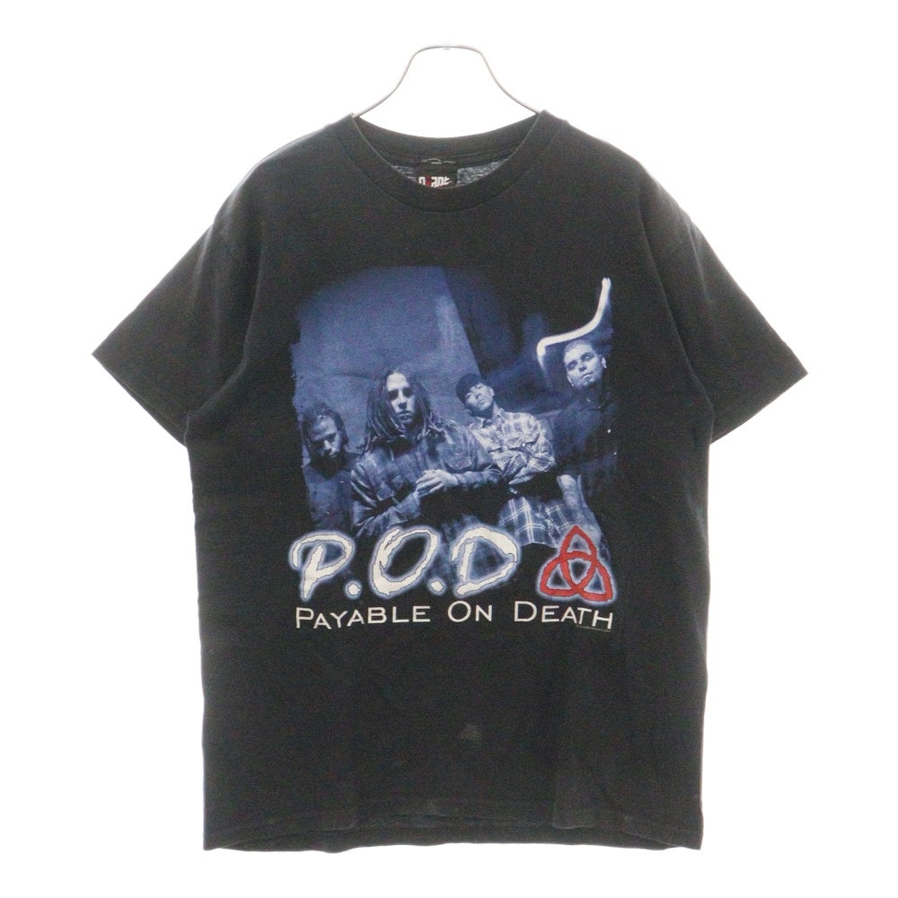 VINTAGE(ヴィンテージ) 00s P.O.D PAYABLE ON DEATH TEE ピー・オー・ディー バンド 両面プリント半袖Tシャツ カットソー ブラック