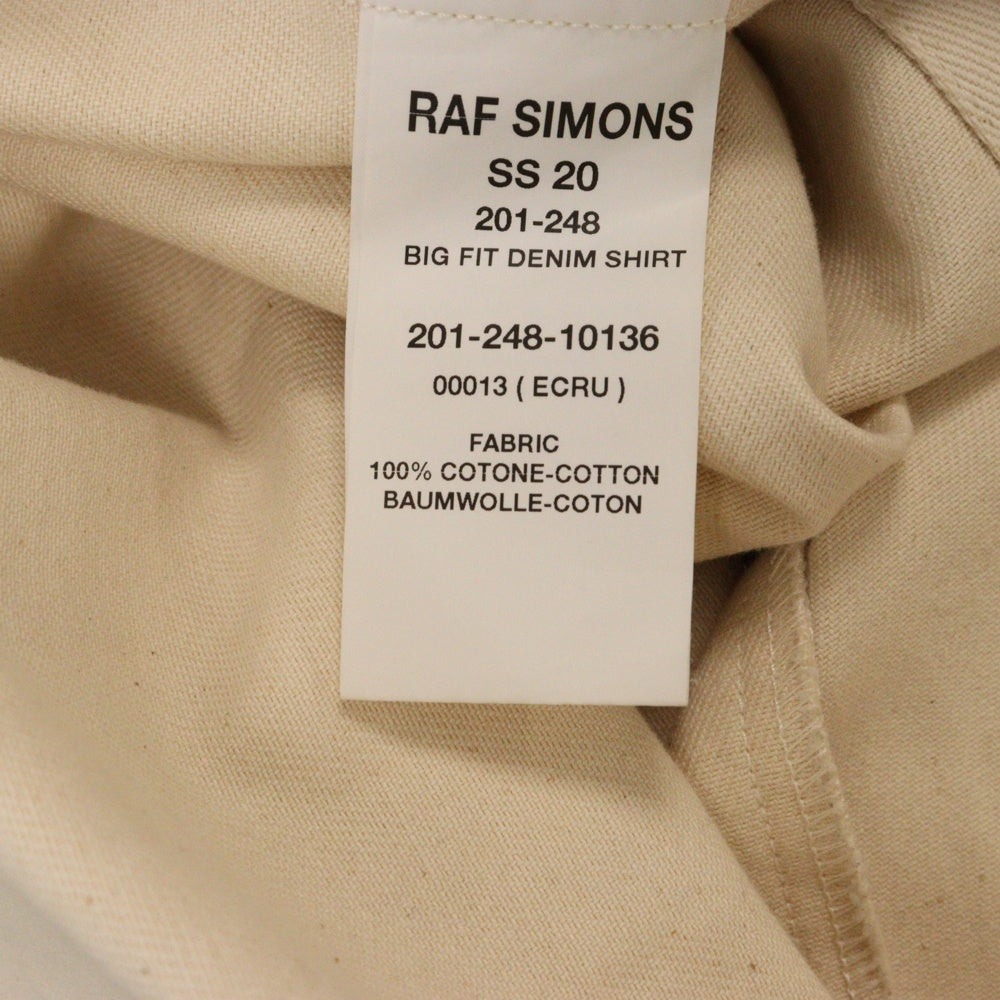 RAF SIMONS(ラフシモンズ) 20SS BIG FIT DENIM SHIRT 201-248 ビッグシルエット デニムシャツジャケット アイボリー