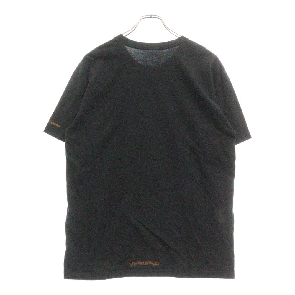 CHROME HEARTS(クロムハーツ) NECK LOGO S/S TEE ネック ロゴプリント 半袖Tシャツ ブラック/ブラウン