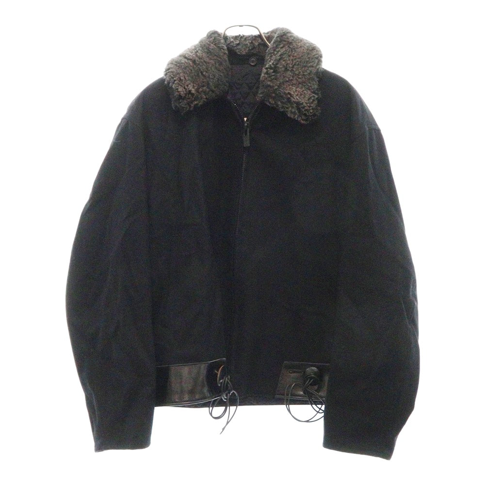 Yohji Yamamoto POUR HOMME(ヨウジヤマモト プールオム) 22AW 6・1 THE MEN HE-Y21-541 復刻 ウールスタッフブルゾン ジャケット ブラック