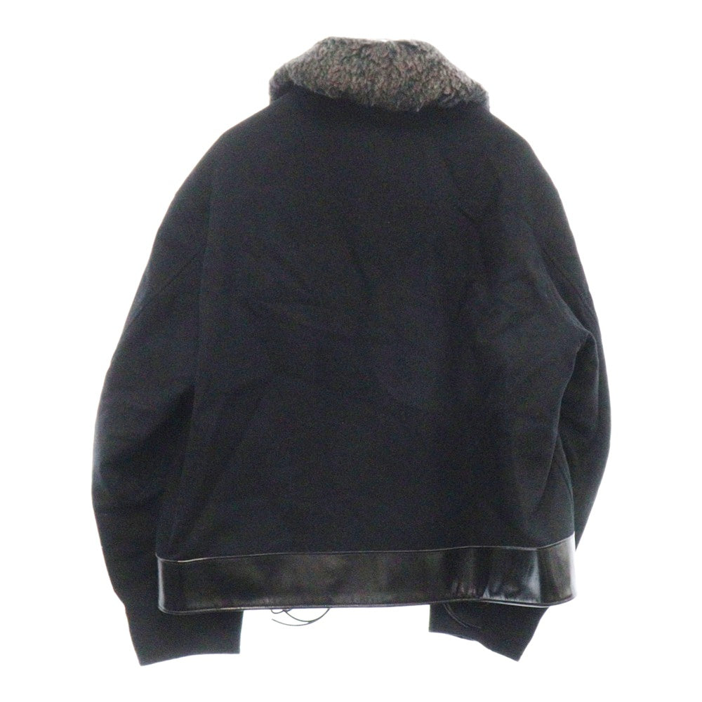 Yohji Yamamoto POUR HOMME(ヨウジヤマモト プールオム) 22AW 6・1 THE MEN HE-Y21-541 復刻 ウールスタッフブルゾン ジャケット ブラック