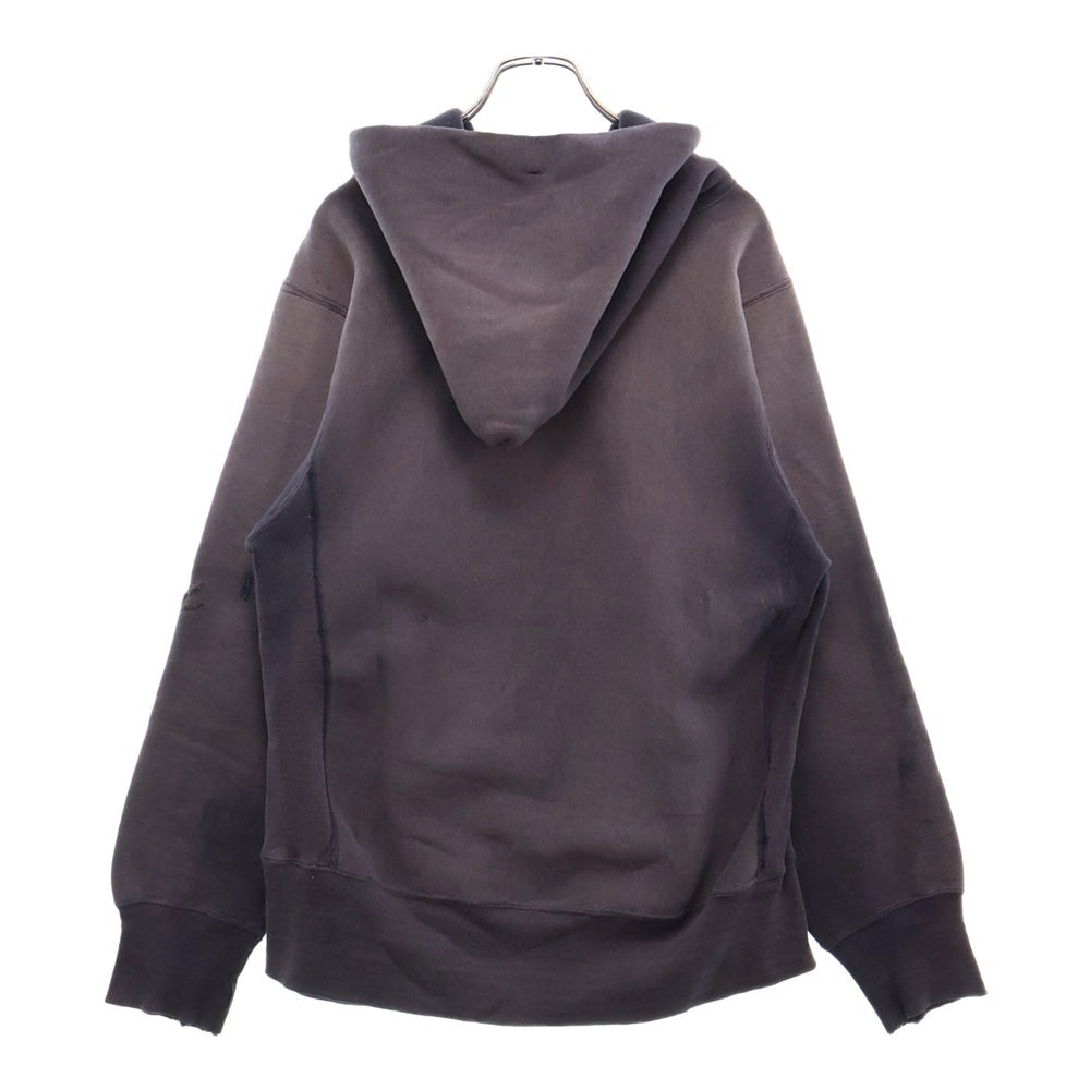 CHAMPION(チャンピオン) 60-70s REVERSE WEAVE PULLOVER PARKER リバースウィーブ タタキ タグ ナス紺 フーディー フロント 3段 ラバー プリント パーカー パープル
