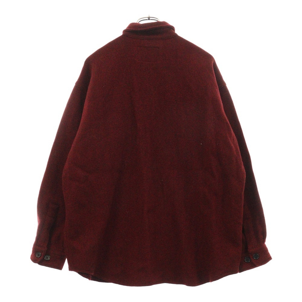 WOOLRICH(ウールリッチ) 90s VINTAGE ウールツイル ダブル ポケット 長袖 シャツ MADE IN USA レッド