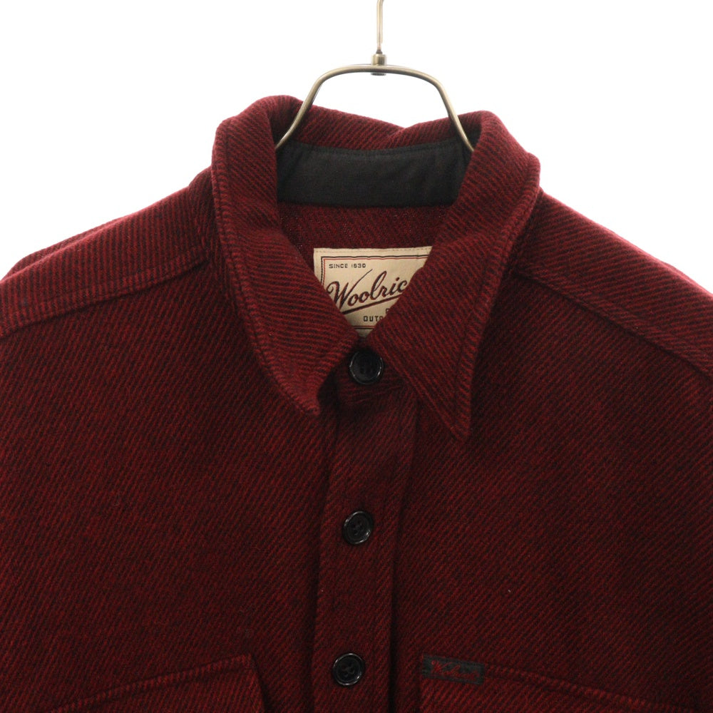 WOOLRICH(ウールリッチ) 90s VINTAGE ウールツイル ダブル ポケット 長袖 シャツ MADE IN USA レッド