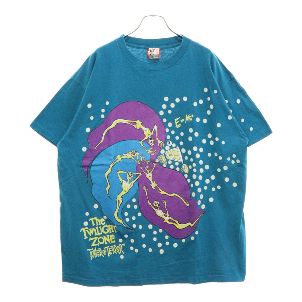 VINTAGE(ヴィンテージ) 90s Disney THE TWILIGHT ZONE TOWER OF TERROR ディズニー タワーオブテラー 両面 プリント Tシャツ 半袖 カットソー ブルー