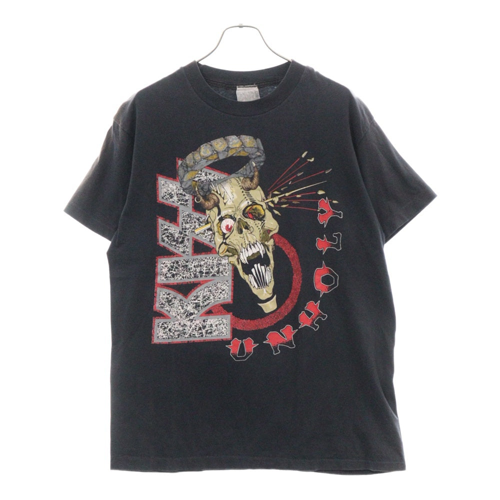 VINTAGE(ヴィンテージ) 90s KISS UNHOLY TEE フロント プリント Tシャツ 半袖 カットソー ブラック