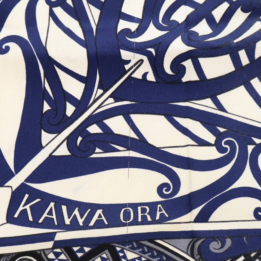 HERMES(エルメス) カレ90 KAWA ORA カワオラ 大判ストール スカーフ シルク ブルー