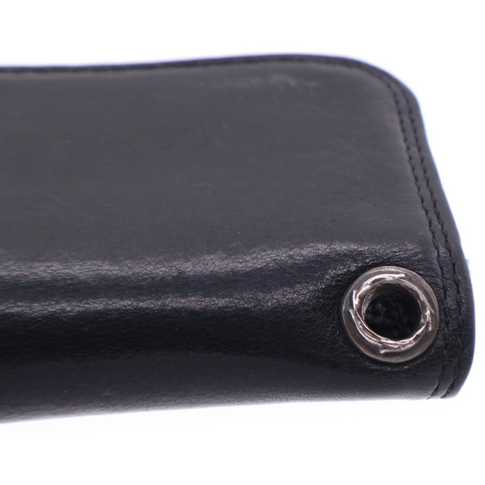 CHROME HEARTS(クロムハーツ) CARD CASE グロメット付きレザーカードケース ブラック/シルバー