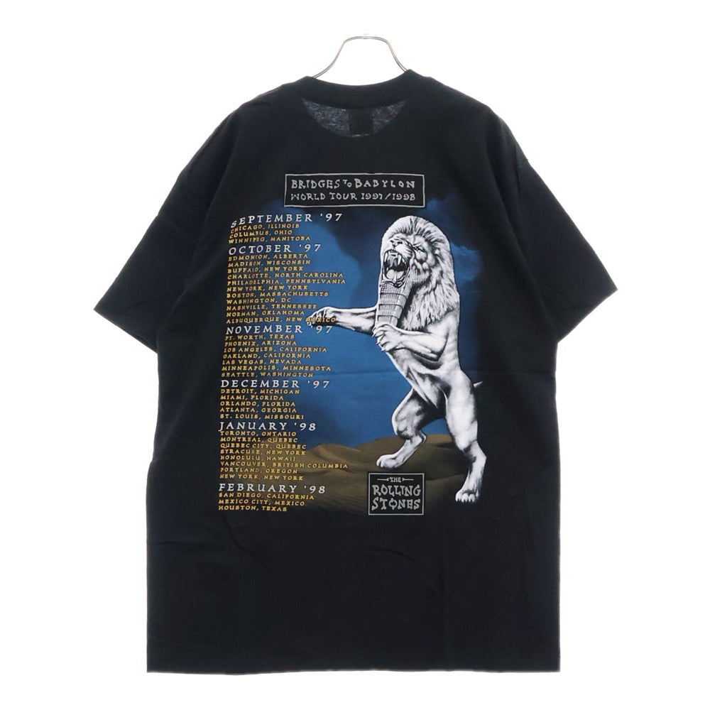 VINTAGE(ヴィンテージ) 90s The Rolling Stones Bridges to Babylon World Tour ローリングストーンズ ワールドツアー 半袖Tシャツ ブラック