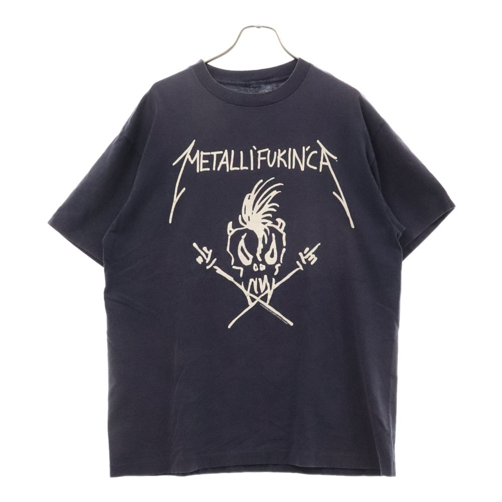 VINTAGE(ヴィンテージ) 90s METALLICA BEEN THERE DONE LT メタリカ 両面プリント Tシャツ 半袖 カットソー ネイビー