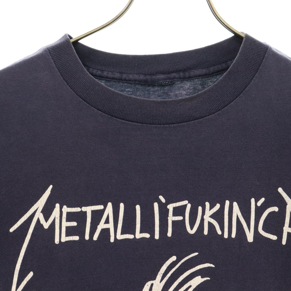 VINTAGE(ヴィンテージ) 90s METALLICA BEEN THERE DONE LT メタリカ 両面プリント Tシャツ 半袖 カットソー ネイビー