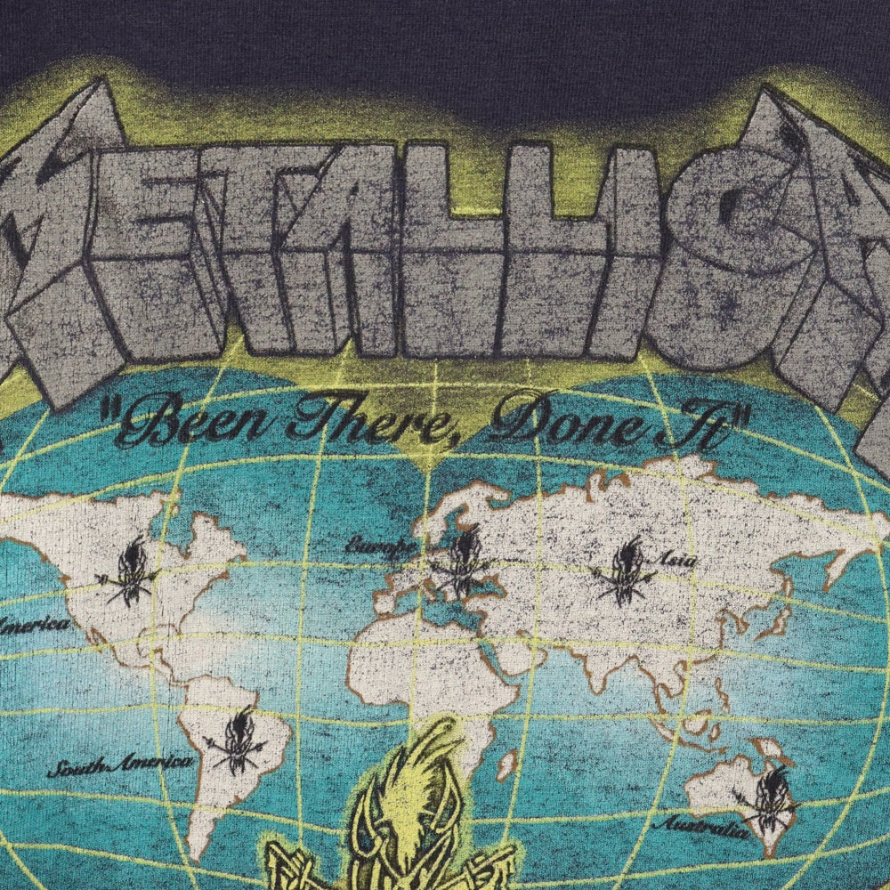 VINTAGE(ヴィンテージ) 90s METALLICA BEEN THERE DONE LT メタリカ 両面プリント Tシャツ 半袖 カットソー ネイビー