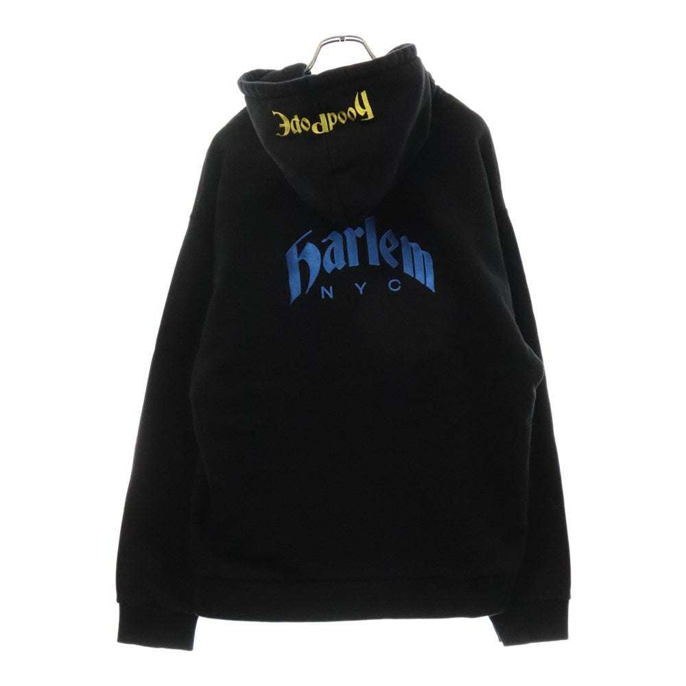 PLATFORMX A$AP FERG(プラットフォームエックス) Harlem NYC Hooded 刺繍 プルオーバー フーディー パーカー ブラック