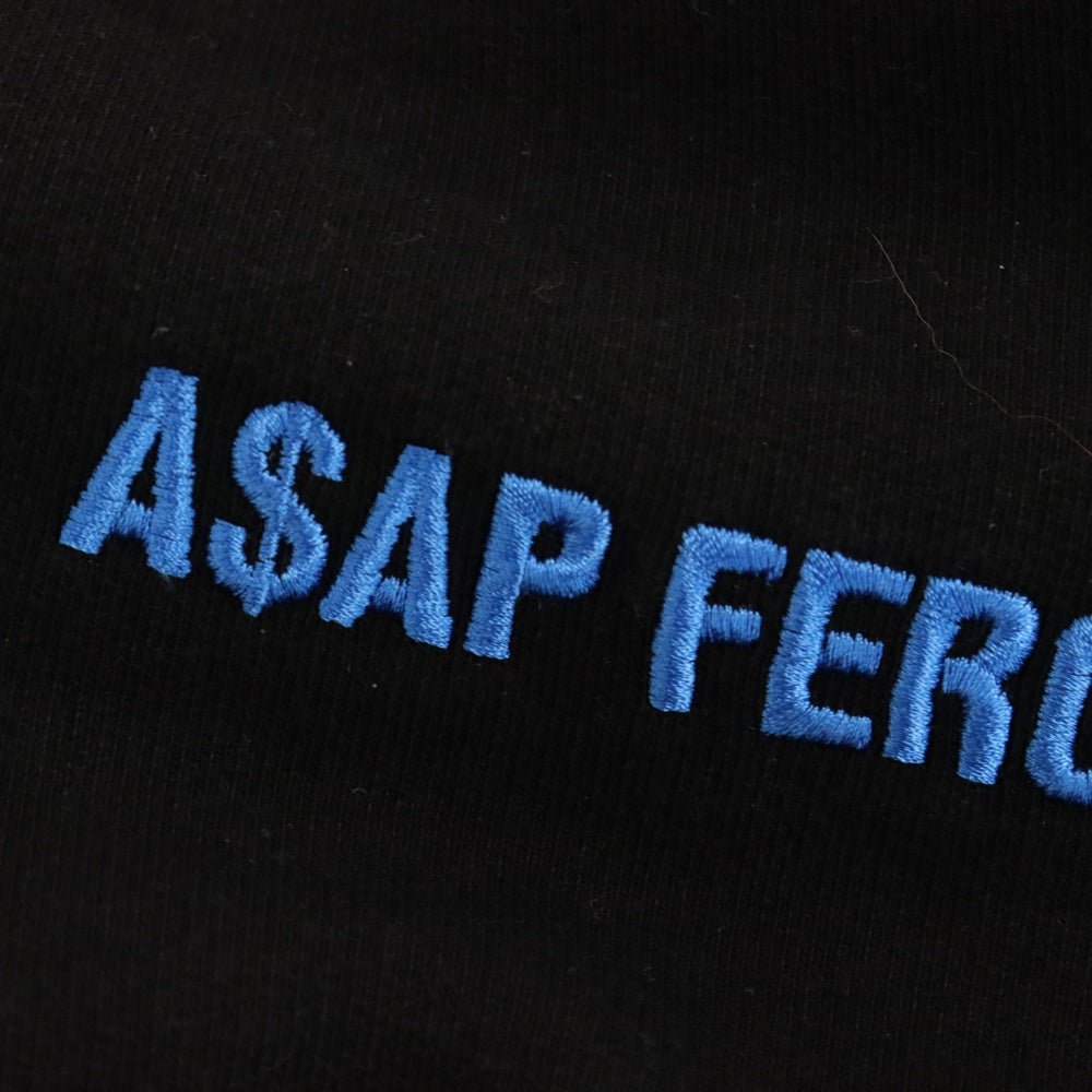 PLATFORMX A$AP FERG(プラットフォームエックス) Harlem NYC Hooded 刺繍 プルオーバー フーディー パーカー ブラック