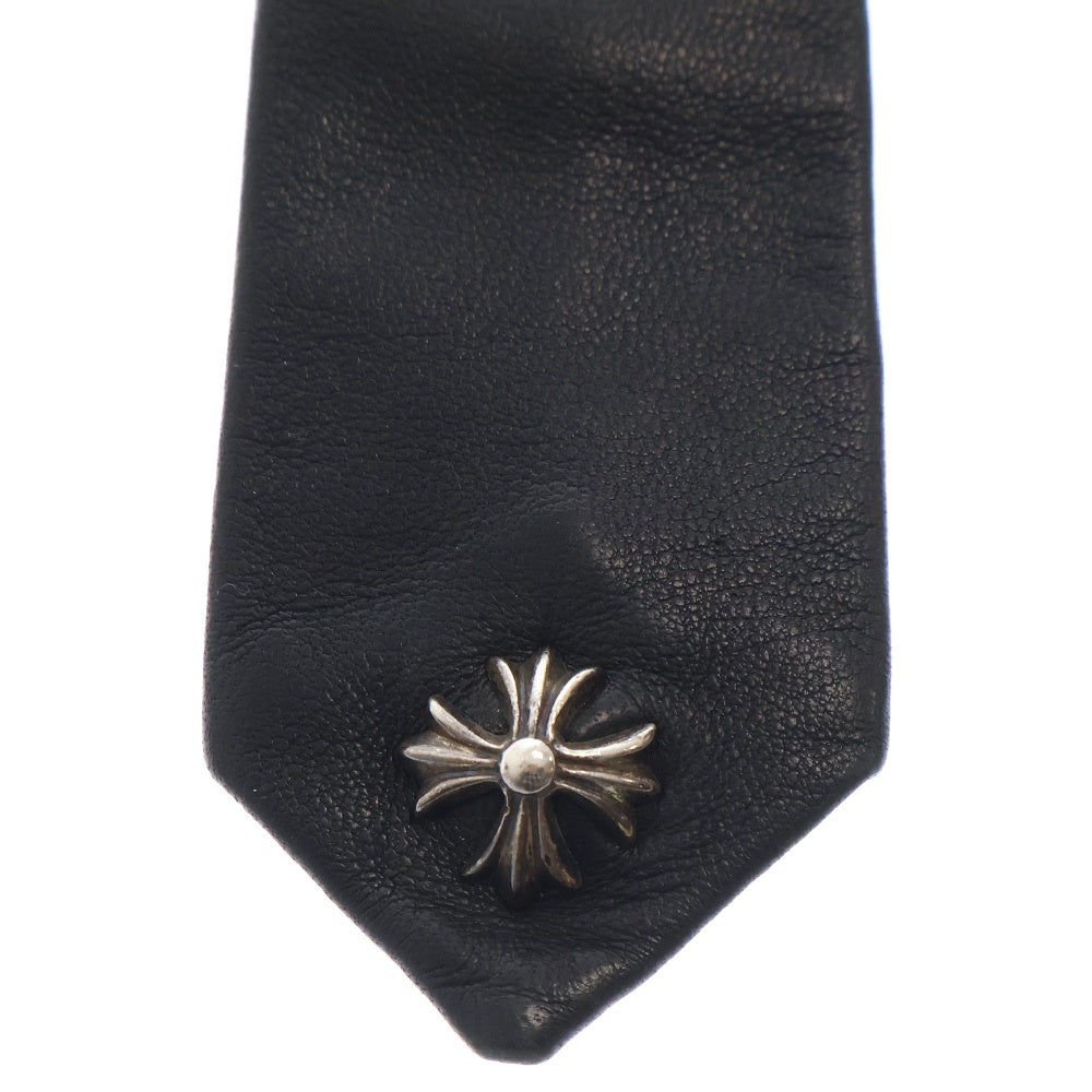 CHROME HEARTS(クロムハーツ) TIE NEK SKNNY LTHR CHプラスモチーフ レザーネクタイ ブラック