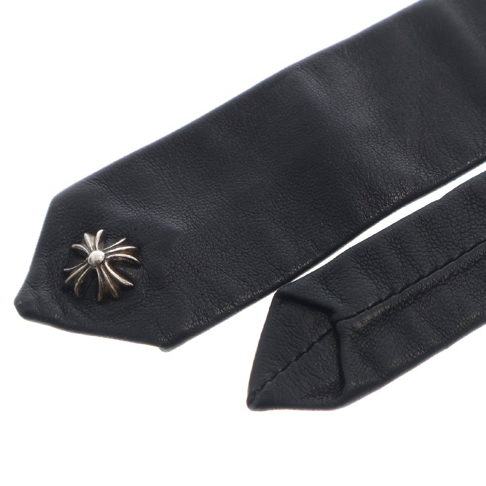 CHROME HEARTS(クロムハーツ) TIE NEK SKNNY LTHR CHプラスモチーフ レザーネクタイ ブラック