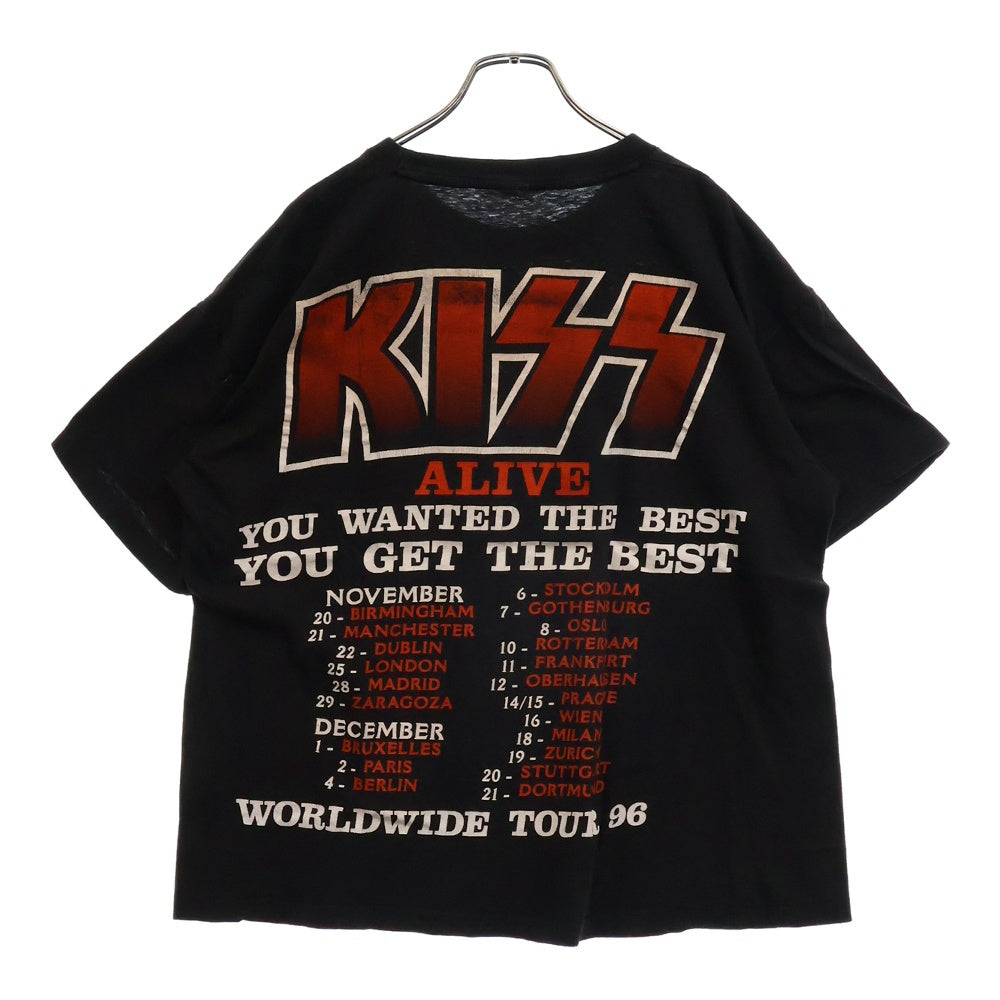 VINTAGE(ヴィンテージ) 90s KISS 両面プリント Tシャツ 半袖カットソー ブラック