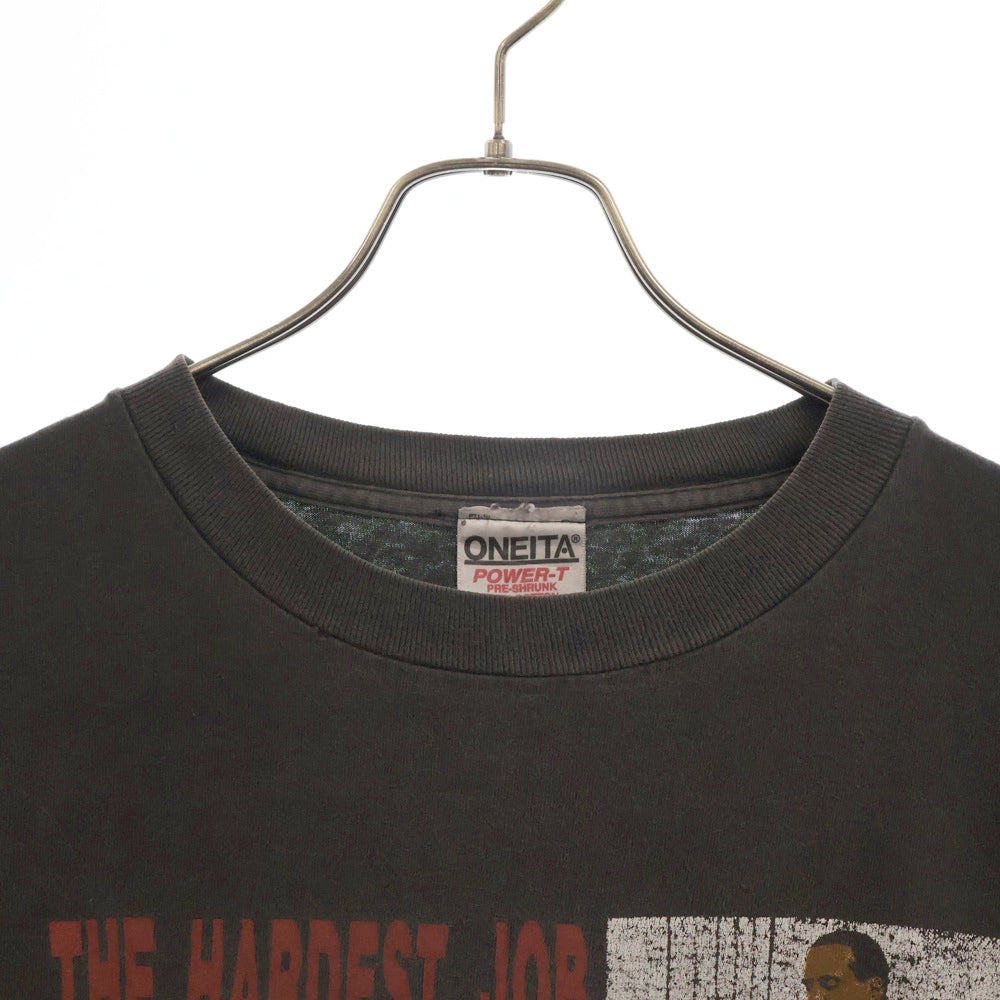 VINTAGE(ヴィンテージ) 90s THE HARDEST JOB IN AMERICA TEE フロント プリント Tシャツ 半袖カットソー ブラック