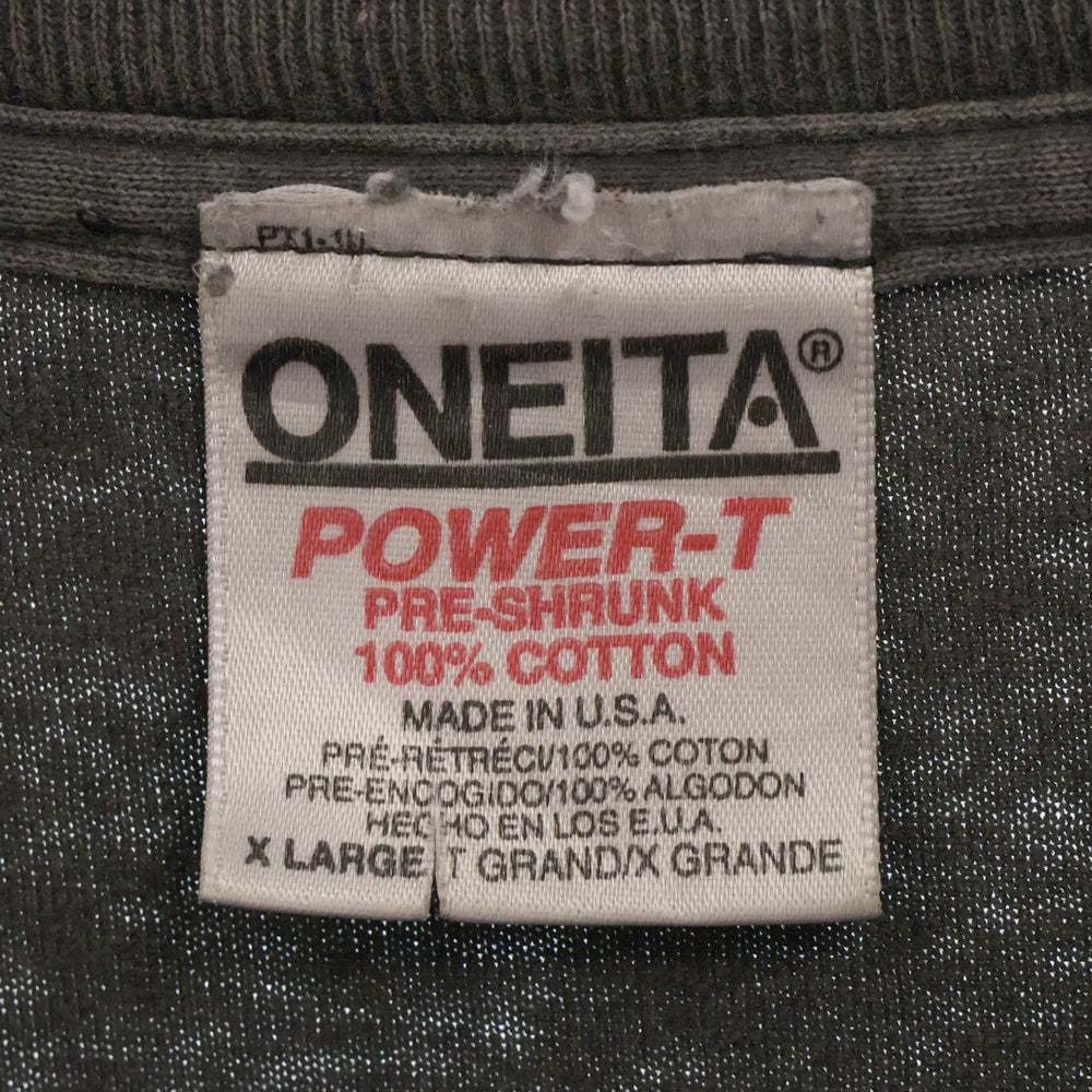 VINTAGE(ヴィンテージ) 90s THE HARDEST JOB IN AMERICA TEE フロント プリント Tシャツ 半袖カットソー ブラック