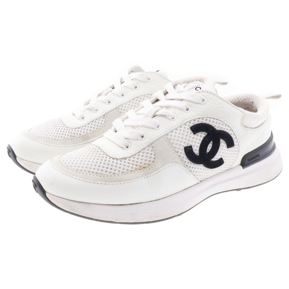 CHANEL(シャネル) 21SS CC Logo Trainer G37491 CC ロゴメッシュ ローカットスニーカー シューズ ホワイト