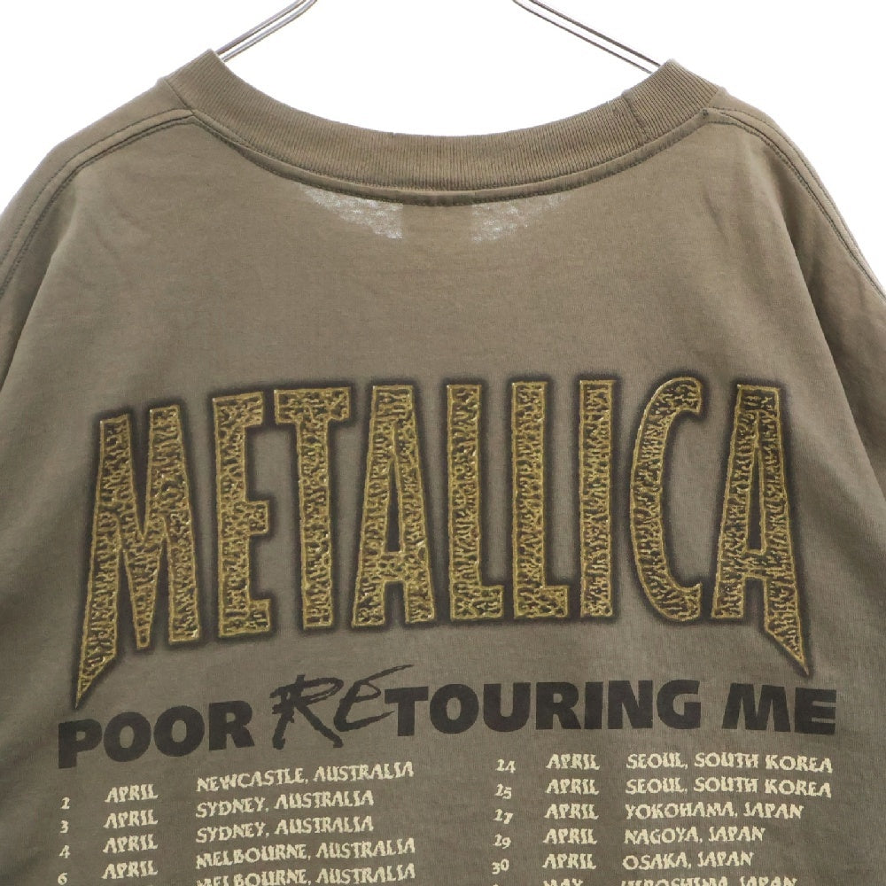 VINTAGE(ヴィンテージ) 90s METALLICA POOR RETOURING ME PAN PACIFIC '98 TOUR KHAKI TEE メタリカ 両面プリント半袖Tシャツ カットソー カーキ