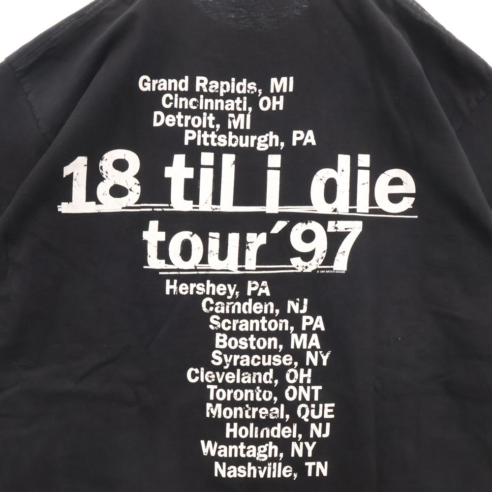 VINTAGE(ヴィンテージ) 90s BRYAN ADAMS ブライヤン アダムス 両面プリント Tシャツ 半袖カットソー ブラック
