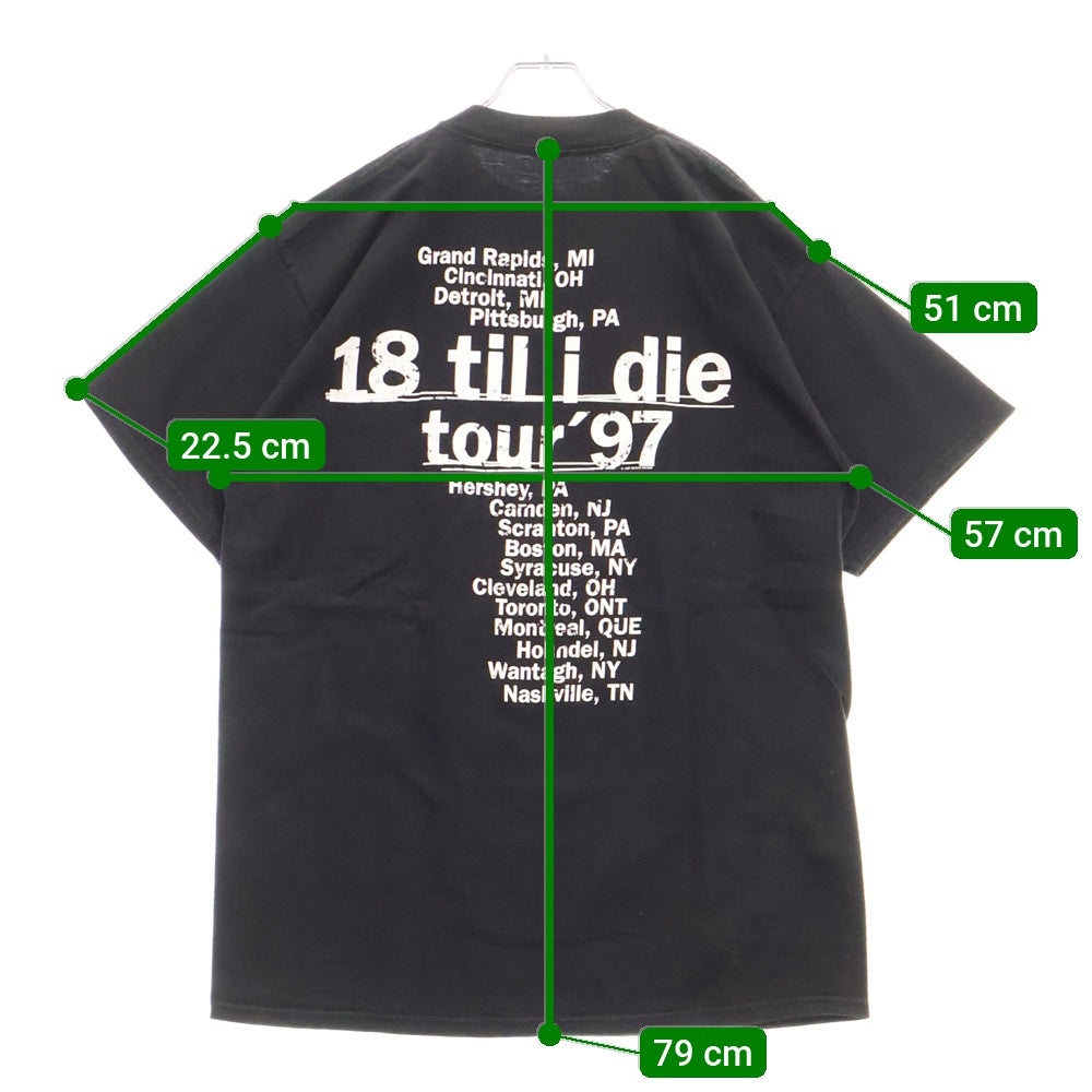 VINTAGE(ヴィンテージ) 90s BRYAN ADAMS ブライヤン アダムス 両面プリント Tシャツ 半袖カットソー ブラック
