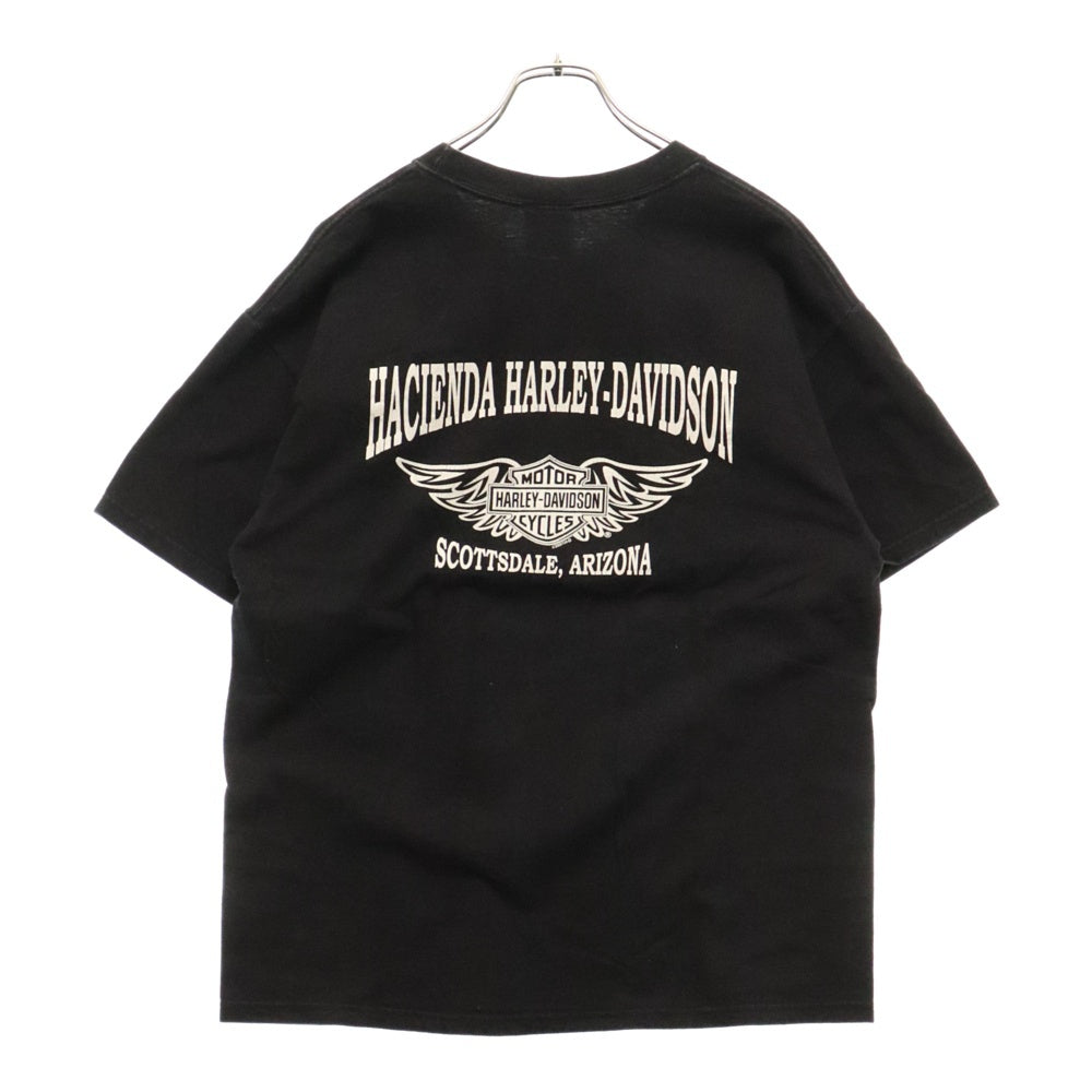 VINTAGE(ヴィンテージ) 00s HARLEY DAVIDSON ハーレーダビッドソン 両面プリント Tシャツ 半袖カットソー ブラック