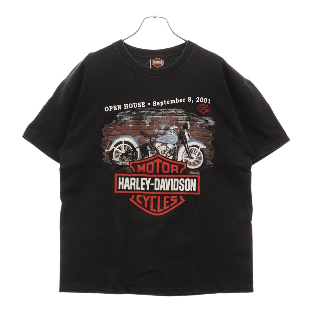 VINTAGE(ヴィンテージ) 00s HARLEY DAVIDSON ハーレーダビッドソン 両面プリント Tシャツ 半袖カットソー ブラック