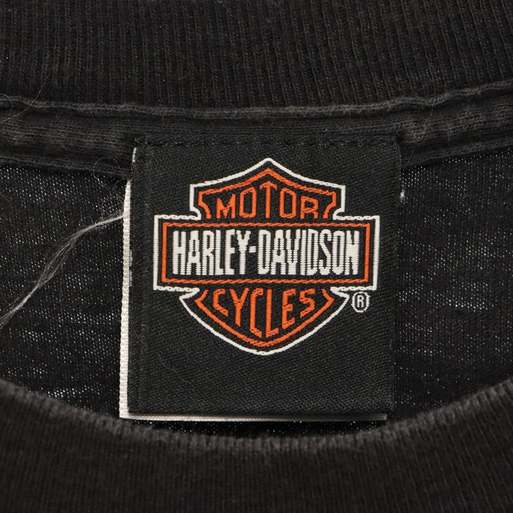 VINTAGE(ヴィンテージ) 00s HARLEY DAVIDSON ハーレーダビッドソン 両面プリント Tシャツ 半袖カットソー ブラック