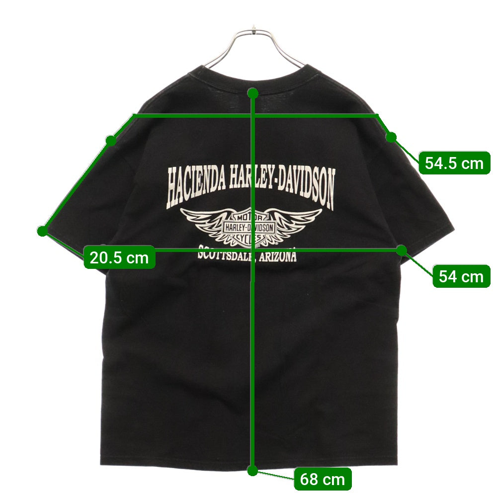 VINTAGE(ヴィンテージ) 00s HARLEY DAVIDSON ハーレーダビッドソン 両面プリント Tシャツ 半袖カットソー ブラック