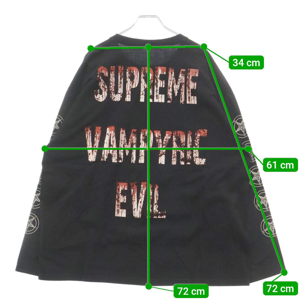 VINTAGE(ヴィンテージ) 00S CRADLE OF FILTH 2007 SUPREME VAMPYRIC EVIL L/S クレイドルオブフィルス 両面プリント 長袖T 長袖カットソー ブラック