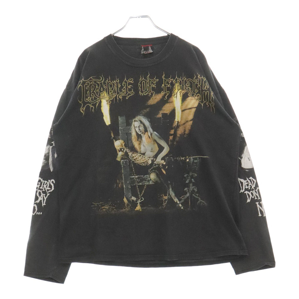 VINTAGE(ヴィンテージ) 90S CRADLE OF FILTH 1997 PSYCHOPATHIA SEXUALIS DEAD GIRLS LS TEE クレイドルオブフィルス 両面プリント 長袖T 長袖カットソー ブラック
