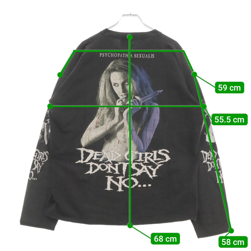 VINTAGE(ヴィンテージ) 90S CRADLE OF FILTH 1997 PSYCHOPATHIA SEXUALIS DEAD GIRLS LS TEE クレイドルオブフィルス 両面プリント 長袖T 長袖カットソー ブラック