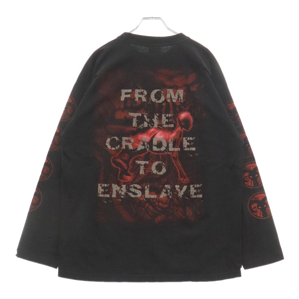 VINTAGE(ヴィンテージ) 90S CRADLE OF FILTH FRCRADLE TO ENSLAVEENSLAVE L/S クレイドルオブフィルス 両面プリント 長袖T 長袖カットソー ブラック