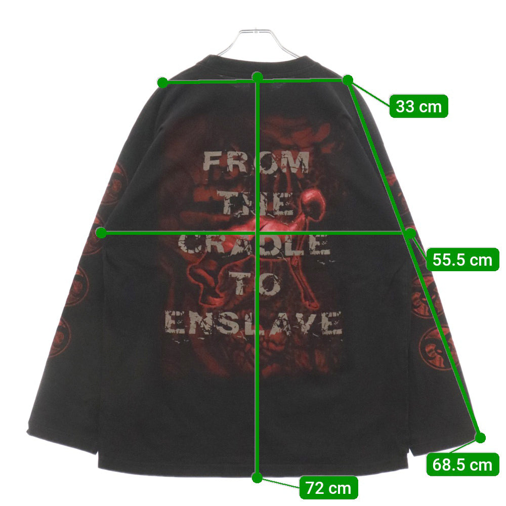 VINTAGE(ヴィンテージ) 90S CRADLE OF FILTH FRCRADLE TO ENSLAVEENSLAVE L/S クレイドルオブフィルス 両面プリント 長袖T 長袖カットソー ブラック
