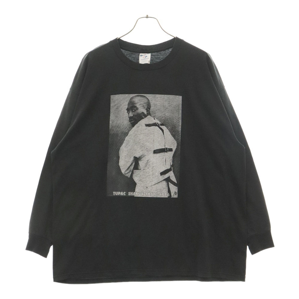 VINTAGE(ヴィンテージ) 90s 2PAC LS TEE フロントプリント 長袖Tシャツ 長袖カットソー ブラック