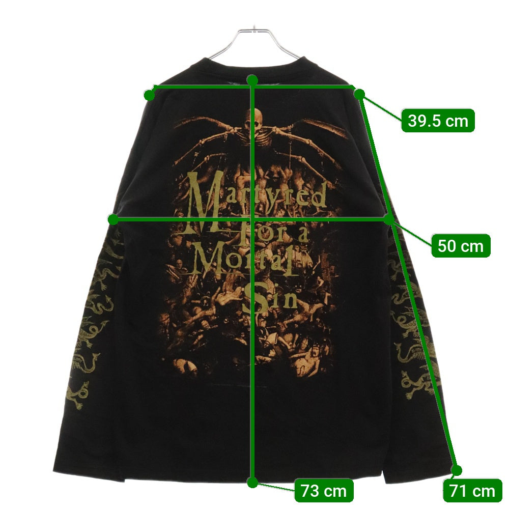 VINTAGE(ヴィンテージ) 90s CRADLE OF FILTH MARTYRED FOR A MORTAL SIN LS TEE クレイドル・オブ・フィルス バンド 両面プリント長袖Tシャツ 長袖カットソー ブラック
