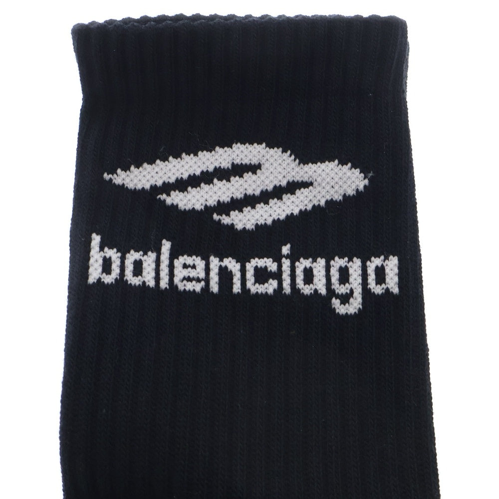 BALENCIAGA(バレンシアガ) SOCKS NEW SPORTY B TENNIS リブ ソックス ブラック