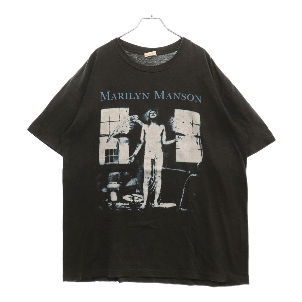 VINTAGE(ヴィンテージ) 90s MARILYN MANSON ANTICHRIST SUPERSTAR マリリンマンソン アンチクライスト スーパースター フロントプリント Tシャツ 半袖カットソー ブラック