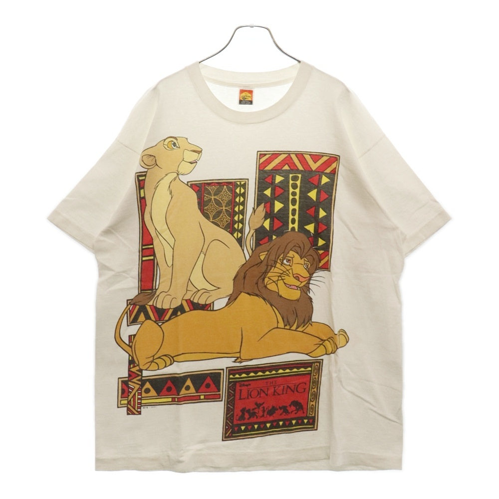 VINTAGE(ヴィンテージ) 90s THE LION KING ライオンキング フロント プリント Tシャツ 半袖 カットソー ホワイト